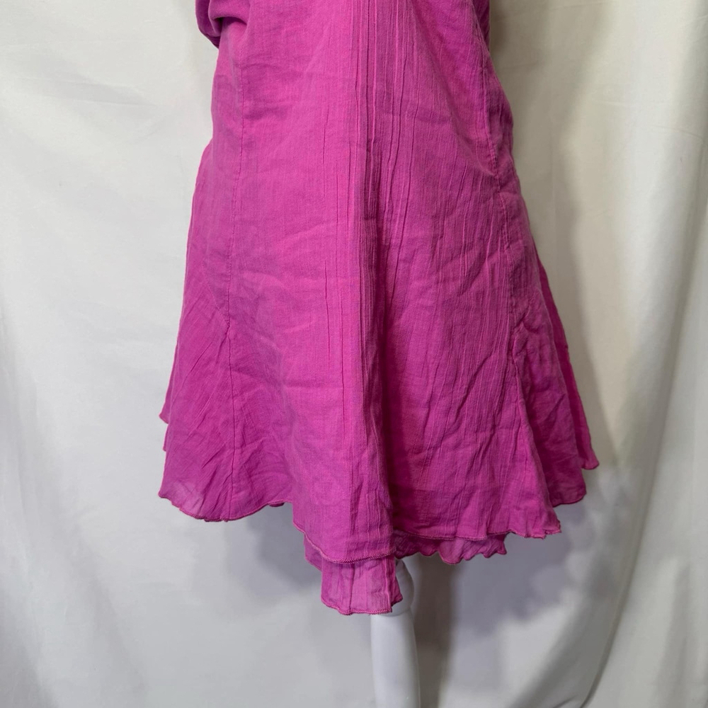 Free People Sleeveless Halter Backless Ruffle Bodycon Mini Party Dress Pink SzXL - Picture 5 of 11
